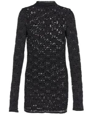 Jil Sander Embroidered Cotton Macramé Top - Black
