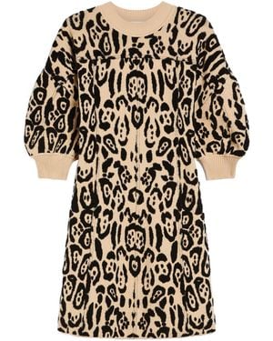 Sportmax Animal-Print Terry Dress - Black