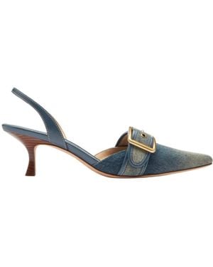 COACH Buckle-Detail Heeled Court Shoes - Blue
