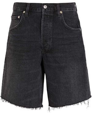 Citizens of Humanity Frayed Denim Shorts - Black