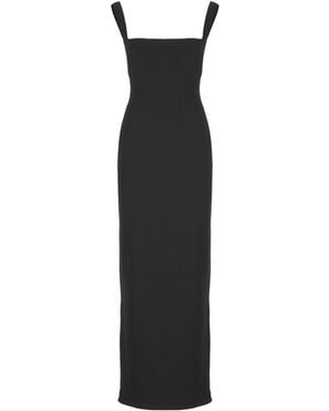 Solace London Joni Square-Neck Crepe Maxi Dress - Black