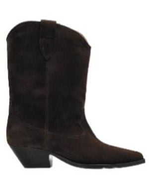 Isabel Marant 40Mm Duerto Pointed-Toe Suede Cowboy Boots - Black