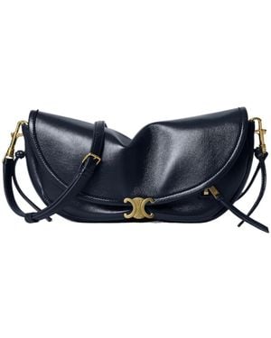 Celine Soft Triomphe Shoulder Bag - Blue