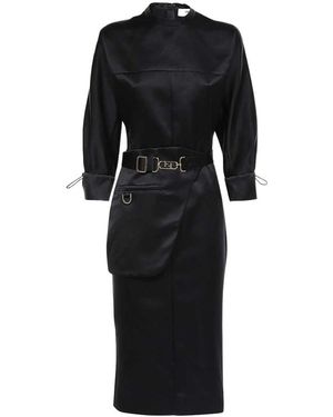 Fendi Belted Logo Dress - Black