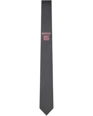 Thom Browne Logo-Jacquard Silk Tie - White
