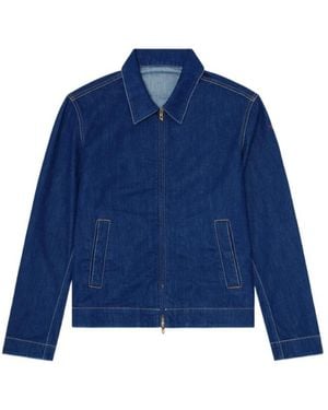 DIESEL D-Rohe Contrast-Stitch Denim Jacket - Blue