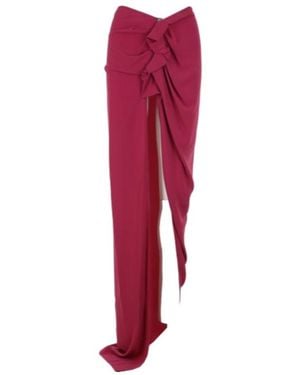 Rick Owens High-Waist Asymmetric Maxi Skirt - Red