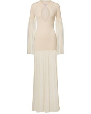 AYA MUSE Calla Cutout Ribbed Maxi Dress - White