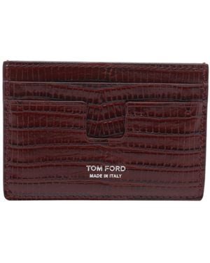 Tom Ford Embossed Card Holder - Purple