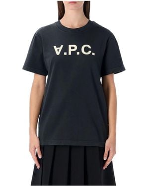 A.P.C. Logo Printed Crewneck T-Shirt - Black