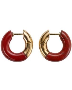Bottega Veneta Logo Earrings - Red