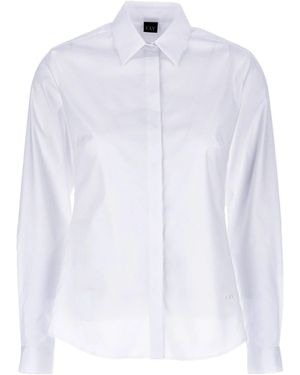 Fay Slim Stretch Poplin Shirt - White