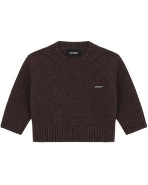 we11done Round-Neck Wool Sweater - Brown