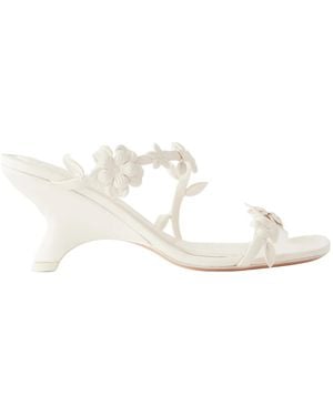 Jonathan Simkhai Wedge Heel Mule Slide Sandals - White