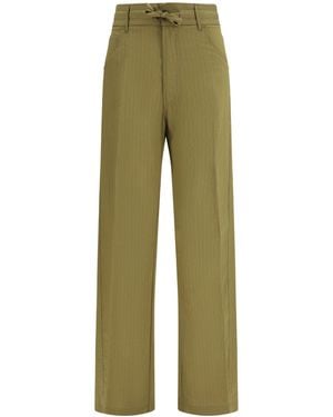 DARKPARK Iris Striped Wide-Leg Pants - Green