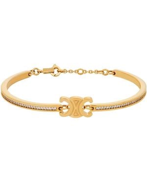 Celine Triomphe Articulated Sparkle Bracelet - White