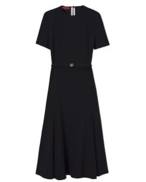 Gucci Satin Dress With Double G Belt - Black
