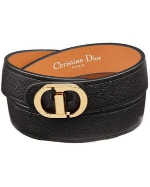Dior Christian Montaigne Logo Plaque Bracelet - Black