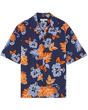 Maison Kitsuné Maison Kitsuné Resort Floral Short-Sleeve Shirt - Blue