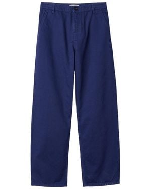Miu Miu Logo-Embroidered Pants - Blue