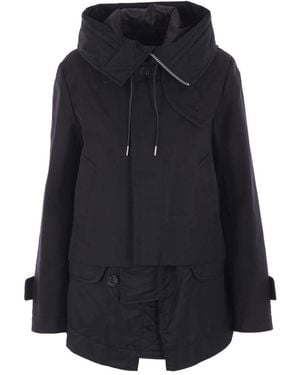 Sacai Double-Layer Hooded Jacket - Blue