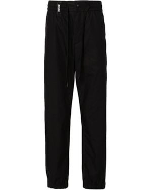 Versace Jeans Couture Couture Logo-Strap Drawstring Tapered-Leg Trousers - Black