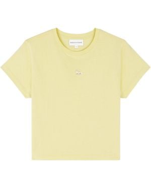 Maison Kitsuné Maison Kitsuné Speedy Fox Patch Comfort T-Shirt - Yellow