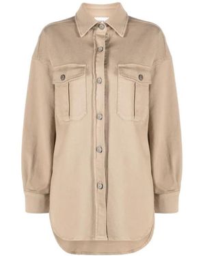P.A.R.O.S.H. P.A.R.O..H. Curved Hem Shirt Jacket - Natural