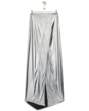 Loewe Draped Midi Skirt - Grey