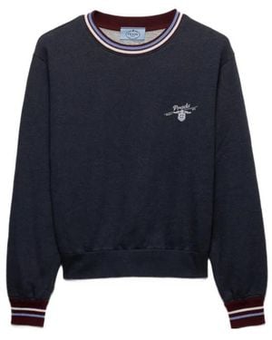 Prada Long-Sleeved Crewneck Sweatshirt - Blue