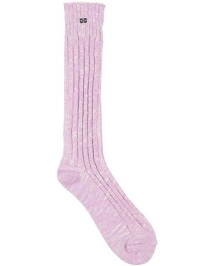 Ganni Medium-Thickness Knitted Stockings - Pink
