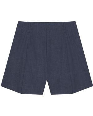 Givenchy Wool High-Rise Tailored Shorts - Blue