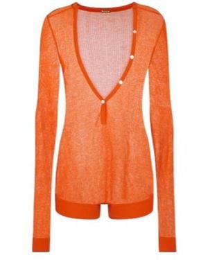 Dodo Bar Or Ribbed-Knit Playsuit - Orange
