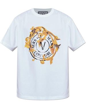 Versace Jeans Couture Couture Logo Printed Crewneck T-Shirt - Grey