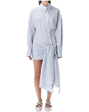 The Attico Long-Sleeved Shirt Dress - Blue