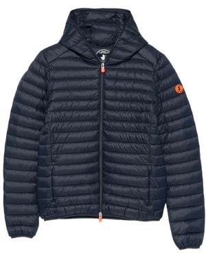 Save The Duck Donald Quilted Hooded Jacket - Blue