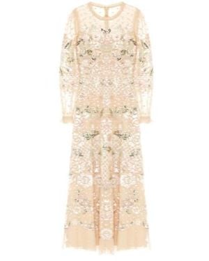 Needle & Thread Tulle Dress With Sequins - Natural