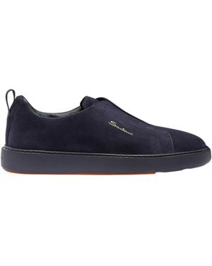 Santoni Round-Toe Slip-On Trainers - Blue