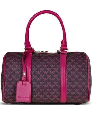 Emporio Armani Logo Printed Handbag - Purple