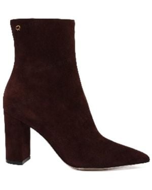 Gianvito Rossi Pointed-Toe Ankle Boots - Brown