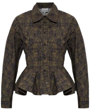 Ganni Graphic Top - Green