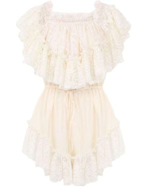 Chloé Chloé Off-The-Shoulder Mini Jumpsuit - Natural