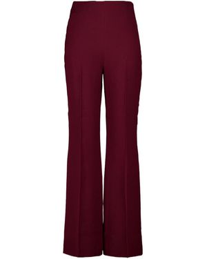 Roland Mouret Burgundy Wide Fit Wool Silk Pants - Red