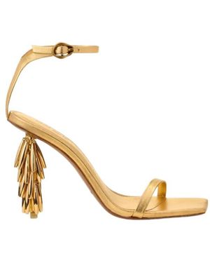 Cult Gaia Sunella Ankle-Strap Heeled Sandals - Metallic