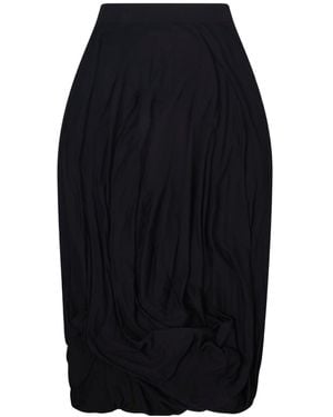 Junya Watanabe Pleated Design Midi Skirt - Blue