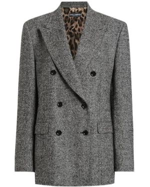 Dolce & Gabbana Lapel Long-Sleeved Suit Jacket - Gray