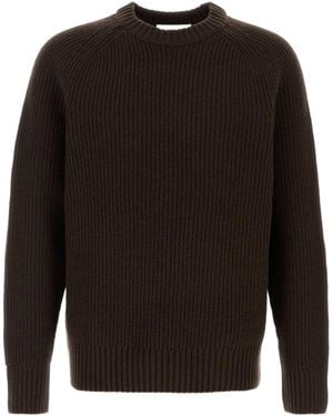 Closed Ribbed-Knit Raglan-Sleeve Jumper - Black