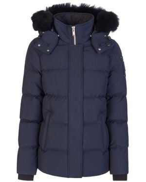 Moose Knuckles Quilted Hooded Down Jacket - Blue