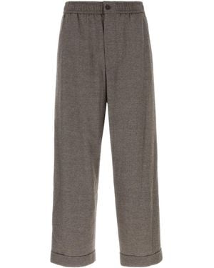 Giorgio Armani Elastic-Waist Casual Pants - Gray