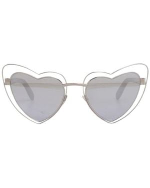 Saint Laurent Loulou Heart-Shaped Sunglasses - White